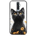 Coque noire taperso pour OPPO Reno 2 et 2Z avec motif chat eyes protection antichoc personnalisée