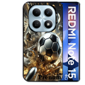 Coque noire taperso pour Redmi Note 15 et PRO PLUS 4G 5G avec motif foot metal personnalisee protection antichoc personnalisée