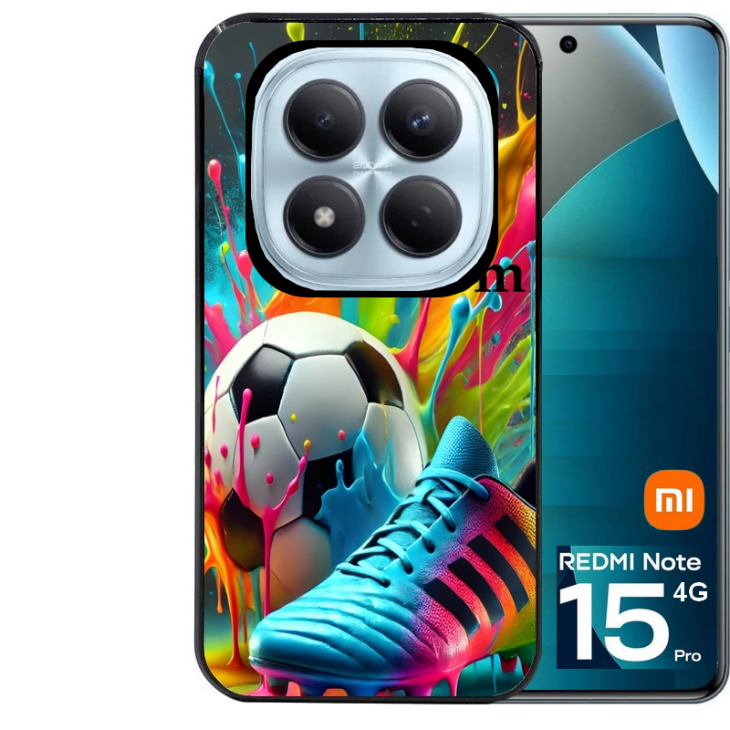 Coque noire taperso pour Redmi Note 15 et PRO PLUS 4G 5G avec motif foot color personnalisee protection antichoc personnalisée