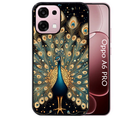 Coque noire taperso pour OPPO A6 PRO 4G et 5G avec motif paon mandala protection antichoc personnalisée