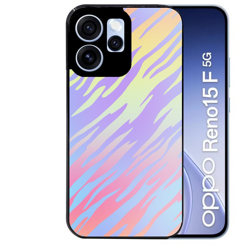 Coque noire taperso pour OPPO Reno 15 et F FS 5G avec motif zebre pastel protection antichoc personnalisée