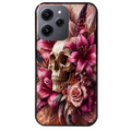 Coque noire taperso pour Redmi 12 4G et 5G avec motif tete de mort skull plume protection antichoc personnalisée