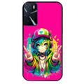 Coque noire taperso pour OPPO A16 et A16S avec motif anime manga et tag protection antichoc personnalisée