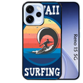 Coque noire taperso pour OPPO Reno 15 et F FS 5G avec motif hawaii et surf protection antichoc personnalisée