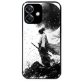 Coque noire taperso pour OPPO A40 avec motif samourai et lune protection antichoc personnalisée