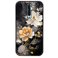 Coque noire taperso pour OPPO Reno 2 et 2Z avec motif fleur blanche protection antichoc personnalisée