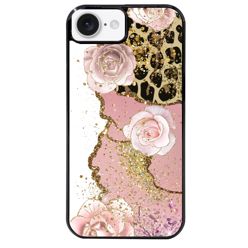 Coque noire taperso pour Iphone 17 17E AIR MAX PRO avec motif marbre fleur leopard protection antichoc personnalisée