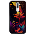 Coque noire taperso pour OPPO A5 A9 2020 avec motif tropical jaune protection antichoc personnalisée