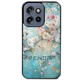 Coque noire taperso pour Moto Edge 60 et Neo Fusion Pro avec motif fleur sakura personnalisee protection antichoc personnalisée