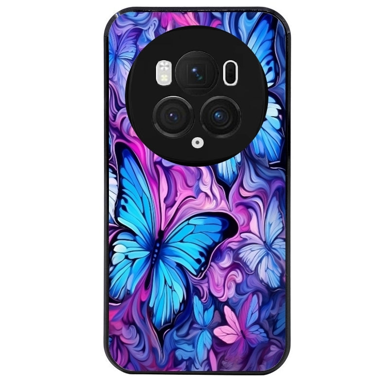 Coque noire taperso pour Magic 5 6 LITE et PRO avec motif papillon violet uv protection antichoc personnalisée