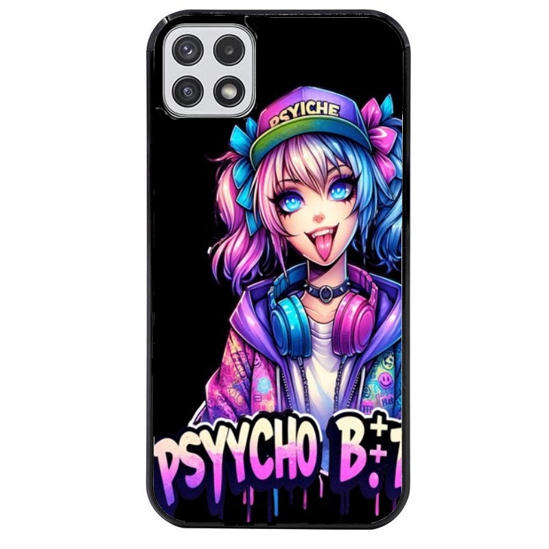Coque noire taperso pour galaxy A22 A32 A52 A52S 4G 5G  avec motif anime manga et psycho protection antichoc personnalisée