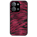 Coque noire taperso pour Redmi 15C 4G et 5G avec motif zebre grenat protection antichoc personnalisée