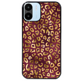 Coque noire taperso pour Redmi A1 et A2 avec motif leopard grenat protection antichoc personnalisée