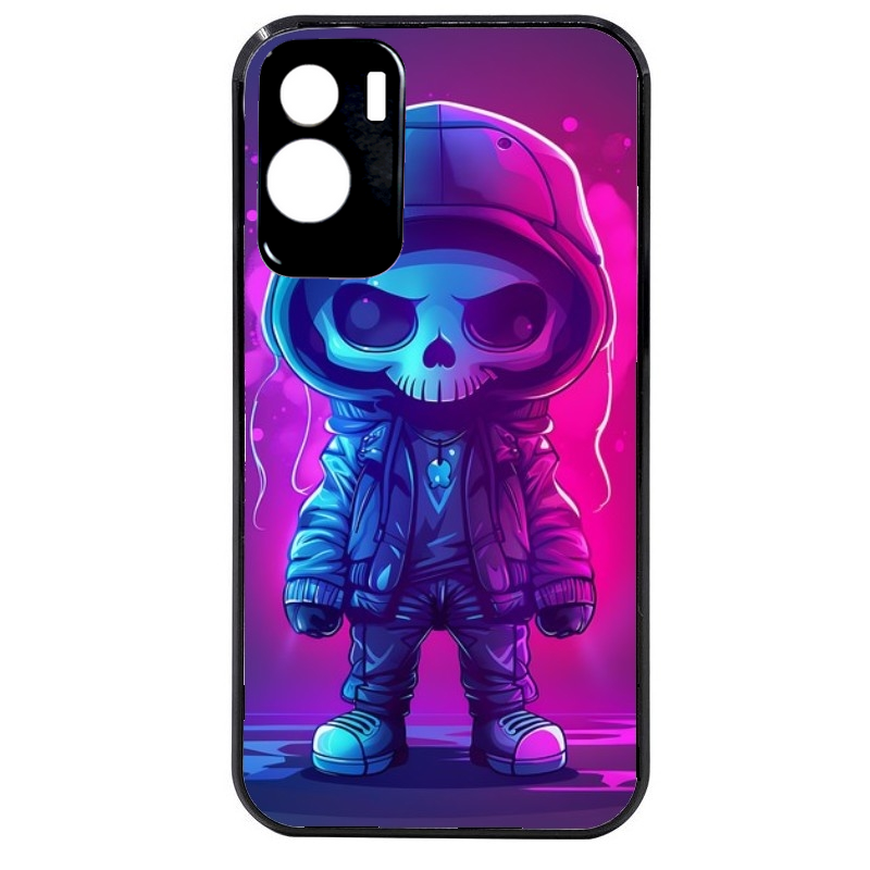 Coque noire taperso pour Honor 70 LITE 90 et LITE avec motif tete de mort skull fluo protection antichoc personnalisée