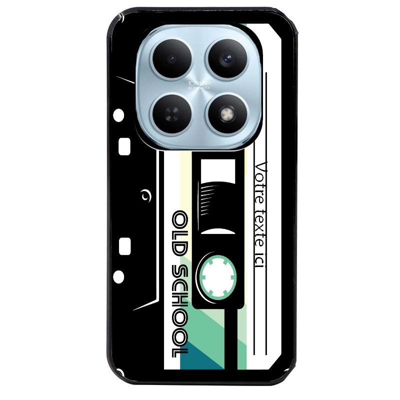 Coque noire taperso pour POCO M8 5G et PRO 5G personnalisable avec motif cassette vintage protection antichoc personnalisée