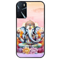 Coque noire taperso pour OPPO A16 et A16S avec motif elephant namaste protection antichoc personnalisée