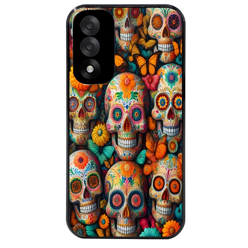 Coque noire taperso pour OnePlus Nord 5 avec motif mort mexicaine papillon protection antichoc personnalisée