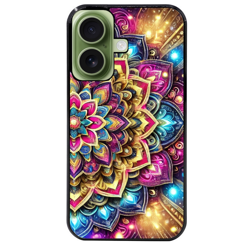 Coque noire taperso pour Iphone 17 17E AIR MAX PRO avec motif mandala 2 protection antichoc personnalisée