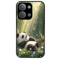 Coque noire taperso pour POCO C85 avec motif panda bambou protection antichoc personnalisée