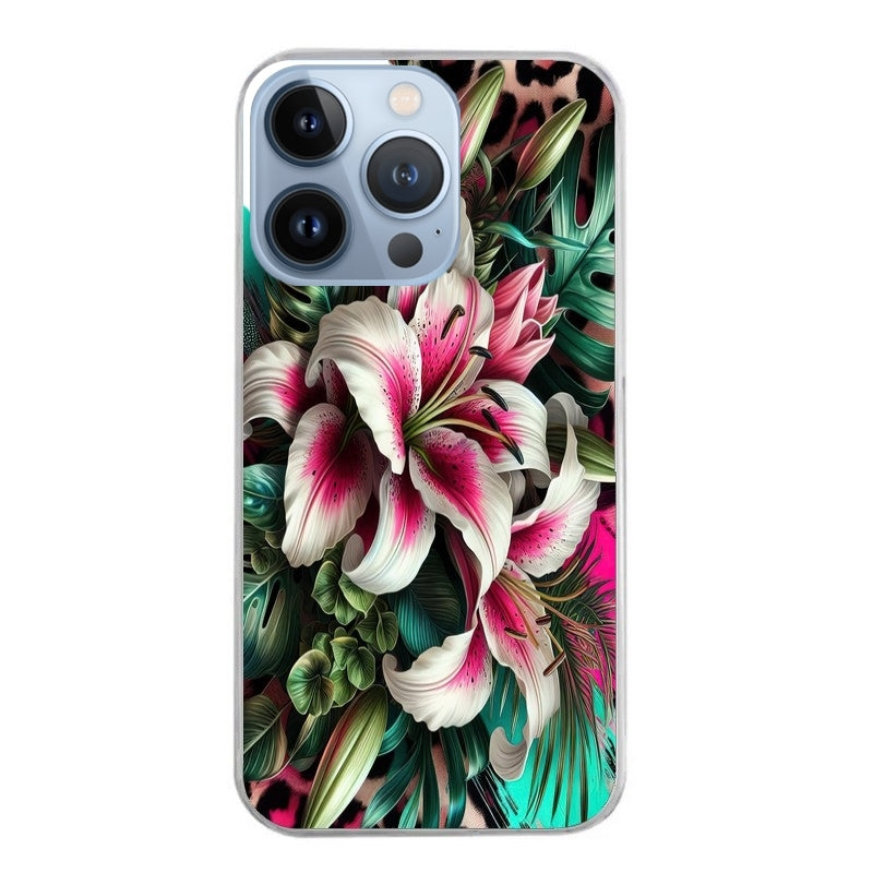 Coque taperso pour Iphone 11 et PRO PRO MAX avec motif leopard hibiscus protection antichoc personnalisée