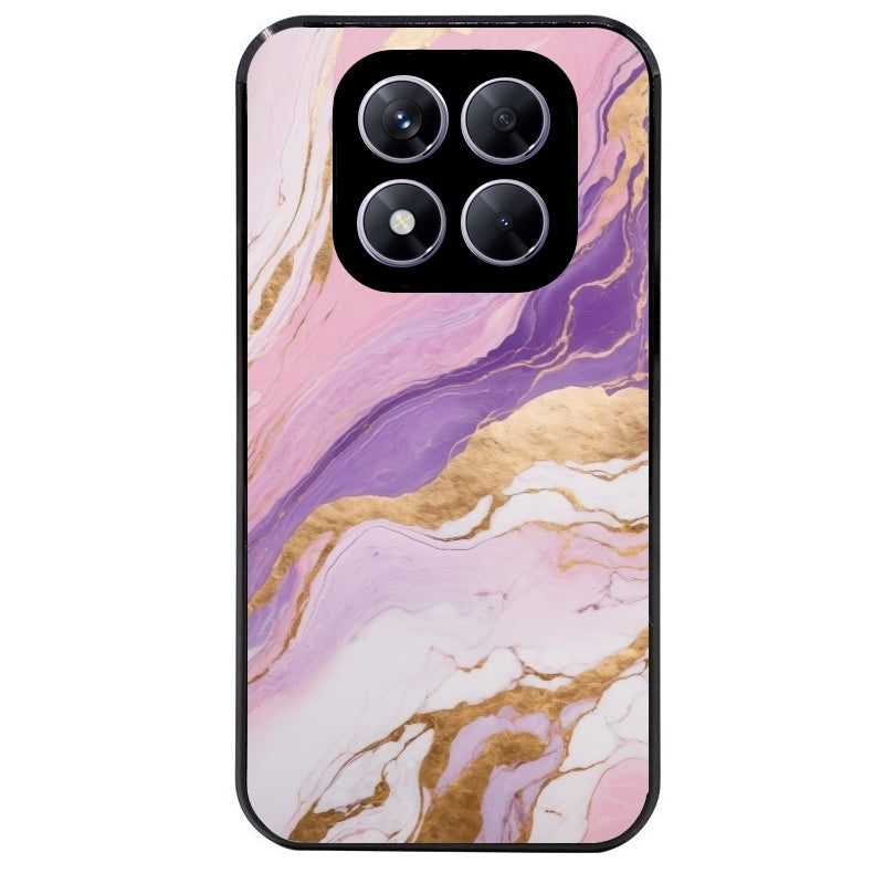 Coque noire taperso pour Redmi Note 14 et PRO PLUS 4G 5G avec motif marbre violet protection antichoc personnalisée