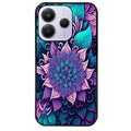 Coque noire taperso pour Redmi Note 14 et PRO PLUS 4G 5G avec motif tropical mandala et fleur violet protection antichoc personnalisée