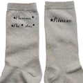 Chaussettes personnalisée paillettes crème motif maman star