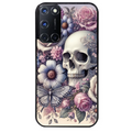 Coque noire taperso pour OPPO A72 4G avec motif tete de mort pastel protection antichoc personnalisée