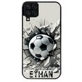 Coque noire taperso pour galaxy A22 A32 A52 A52S 4G 5G  avec motif foot beton personnalisee protection antichoc personnalisée