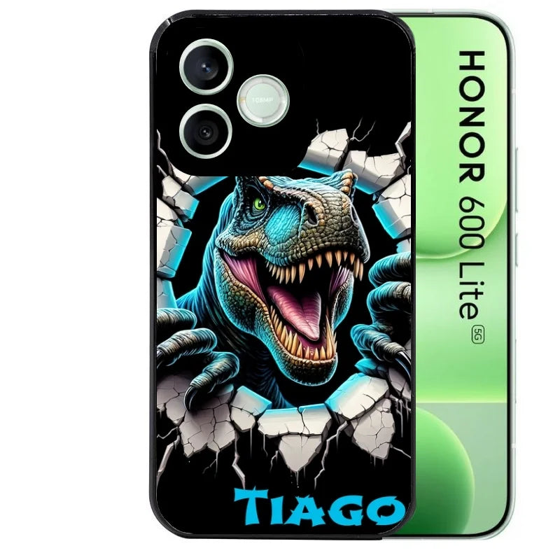 Coque noire pour Honor 600 LITE avec motif dino t rex personnaliséee protection antichoc personnalisée