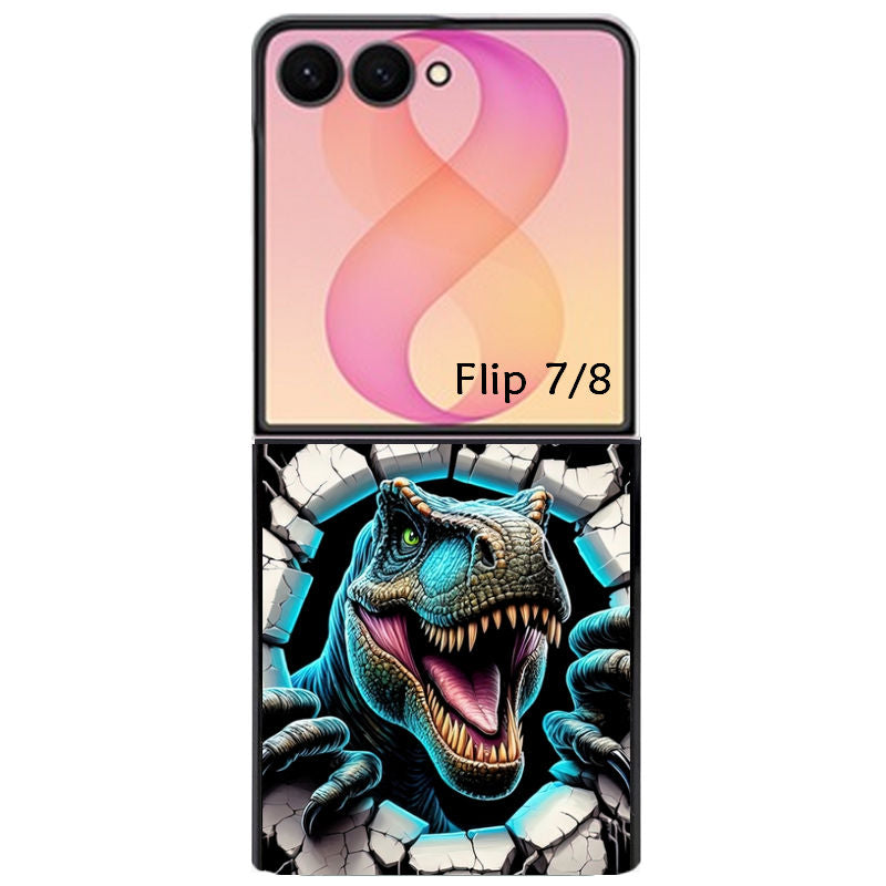 Coque pour Z FLIP 6 7 8 personnalisée dino T Rex