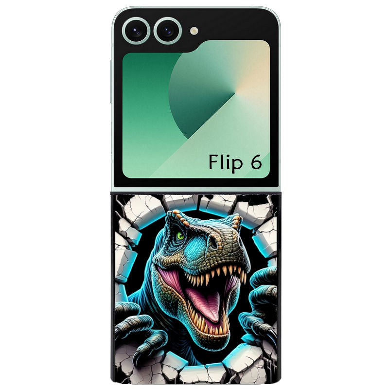 Coque pour Z FLIP 6 7 8 personnalisée dino T Rex