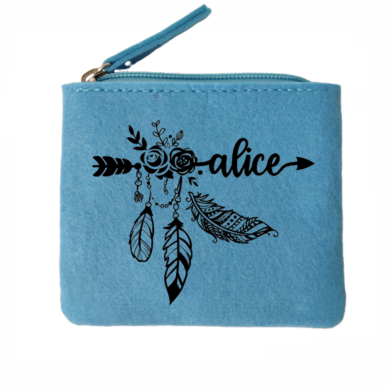 Porte monnaie avec votre prenom dreamcather en feutrine en feutrine