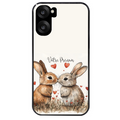 Coque noire taperso pour OnePlus Nord CE5 avec motif lapin coeur avec prenom protection antichoc personnalisée