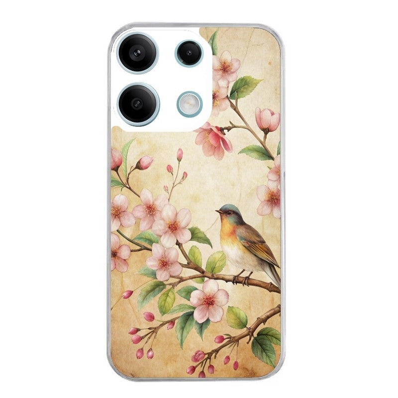Coque taperso pour POCO X6 5G avec motif fleur et colibri protection antichoc personnalisée