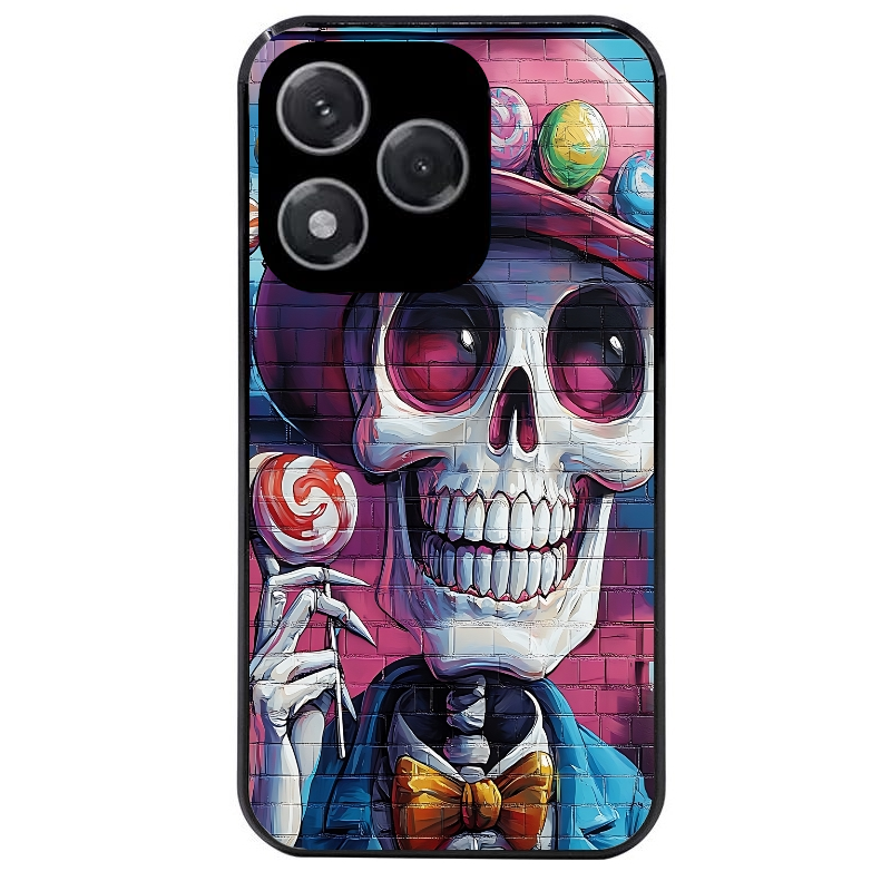 Coque noire taperso pour Honor 400 et Lite Pro Smart avec motif tete de mort tag protection antichoc personnalisée