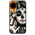 Coque noire taperso pour OPPO Reno 2 et 2Z avec motif tete de mort tatoo protection antichoc personnalisée