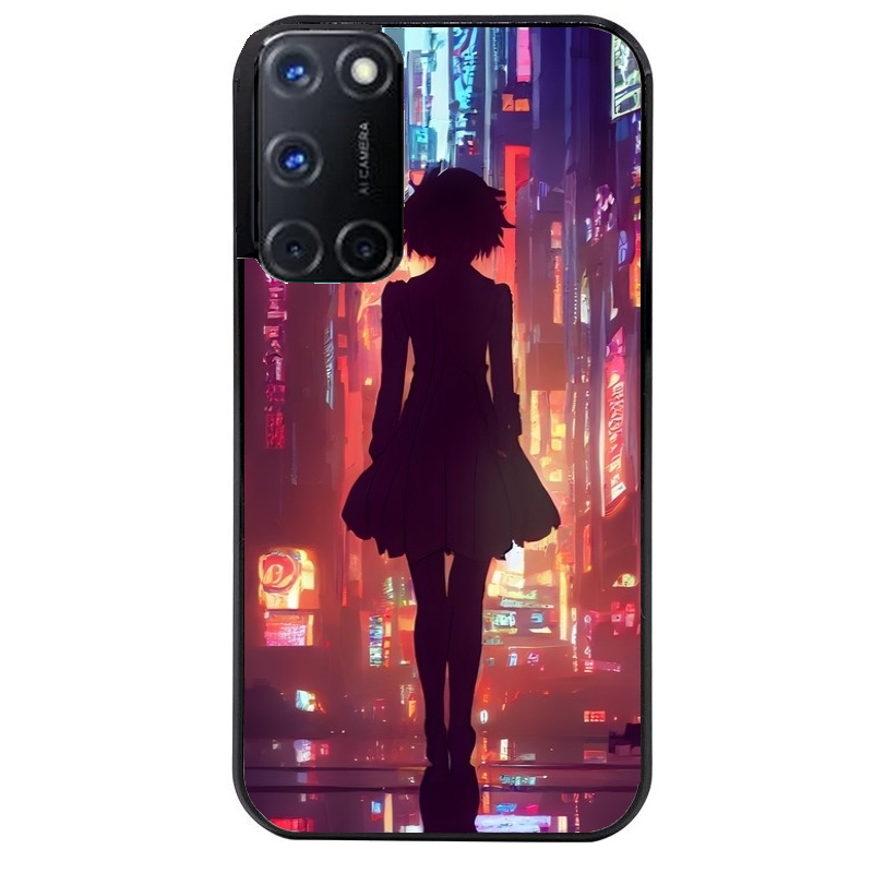 Coque noire taperso pour OPPO Reno 8 LITE avec motif new york anime protection antichoc personnalisée