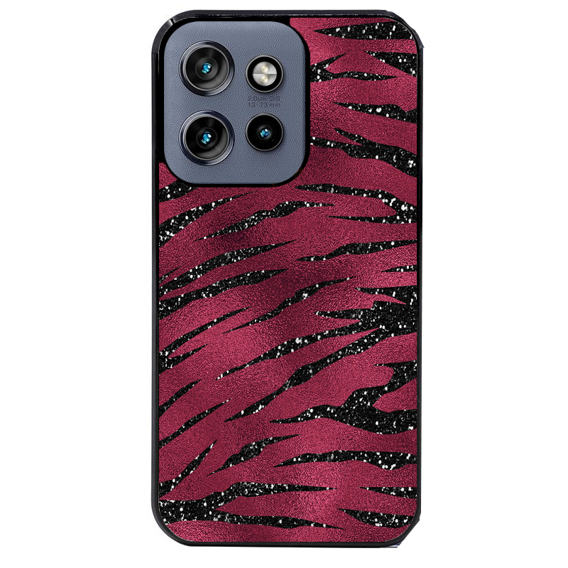 Coque noire taperso pour Moto Edge 60 et Neo Fusion Pro avec motif zebre grenat protection antichoc personnalisée