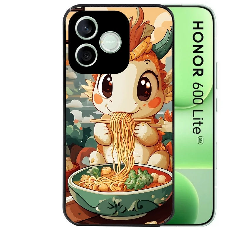 Coque noire pour Honor 600 LITE avec motif dragon ramen 3 protection antichoc personnalisée