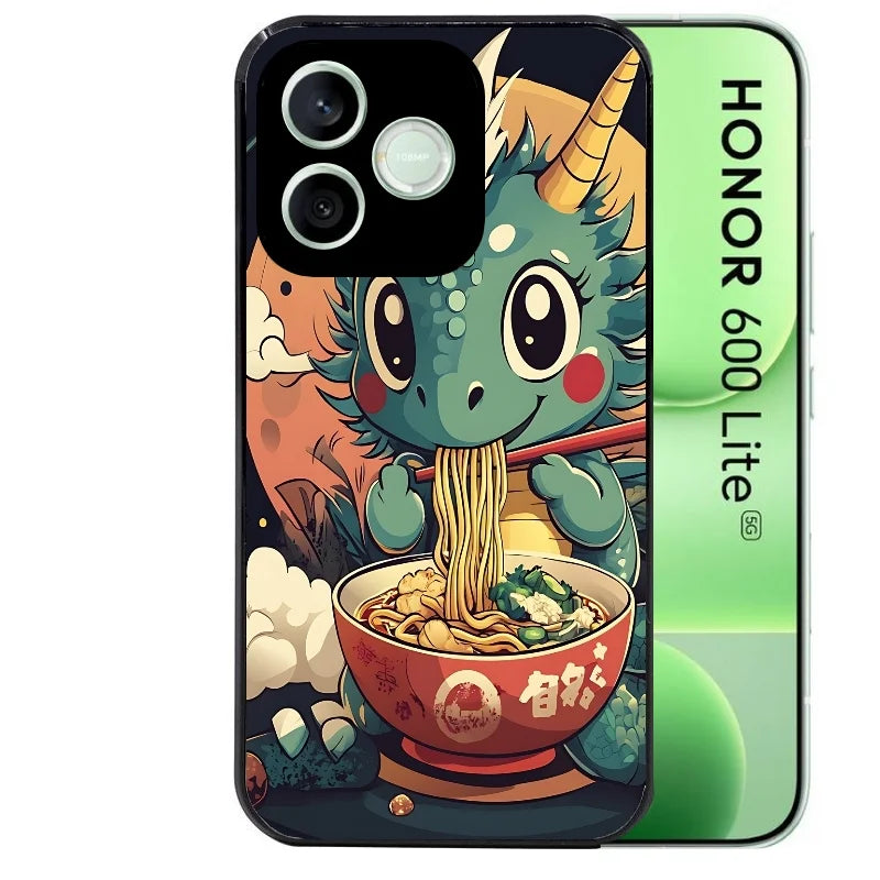 Coque noire pour Honor 600 LITE avec motif dragon ramen 1 protection antichoc personnalisée