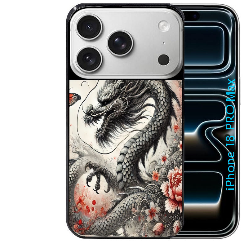 Coque pour Iphone 18 / PRO / PRO MAX / 18E dragon japan