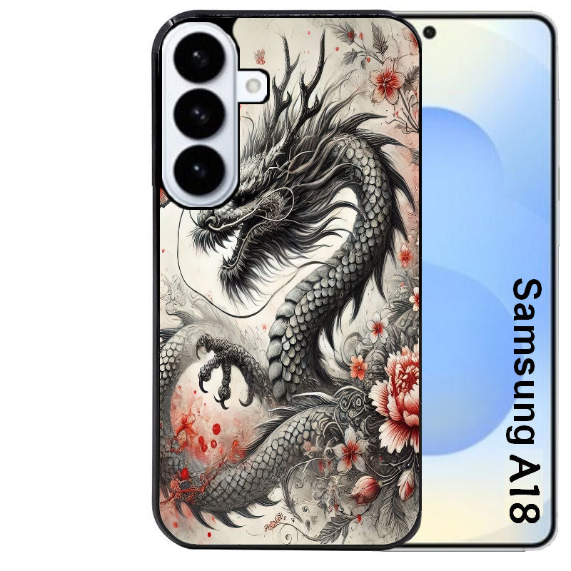 Coque pour Galaxy A08 A18 A28 A38 A58 dragon japan