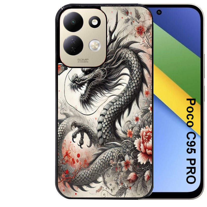 Coque pour POCO C95 PRO dragon japan