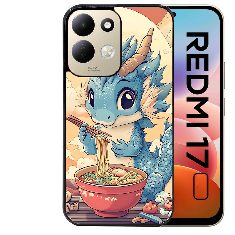 Coque pour Redmi 17 et 17C 4G 5G dragon ramen 2