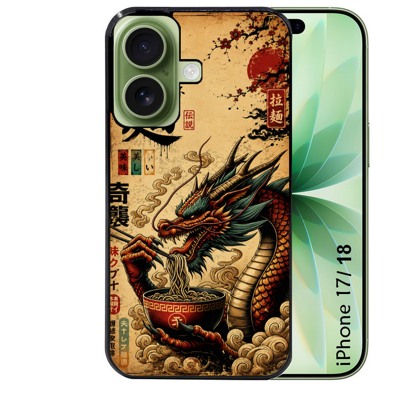 Coque pour Iphone 18 / PRO / PRO MAX / 18E dragon ramen vintage