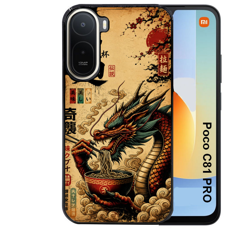 Coque pour POCO C81 PRO dragon ramen vintage