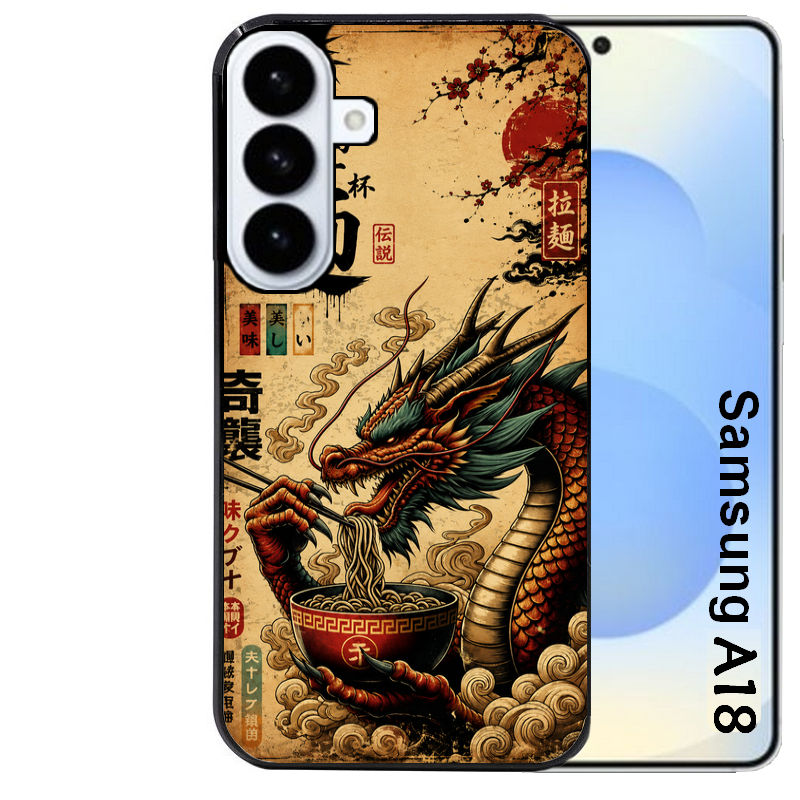 Coque pour Galaxy A08 A18 A28 A38 A58 dragon ramen vintage