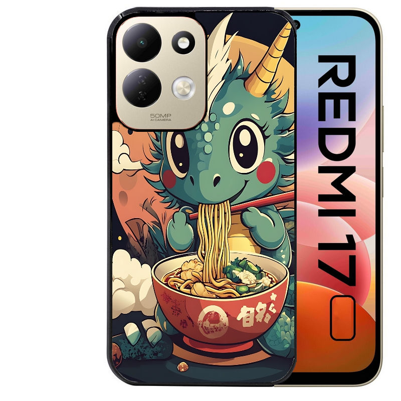 Coque pour Redmi 17 et 17C 4G 5G dragon ramen 1