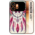 Coque noire taperso pour Honor 600 et 600 PRO avec motif dreamcatcher et papillon protection antichoc personnalisée